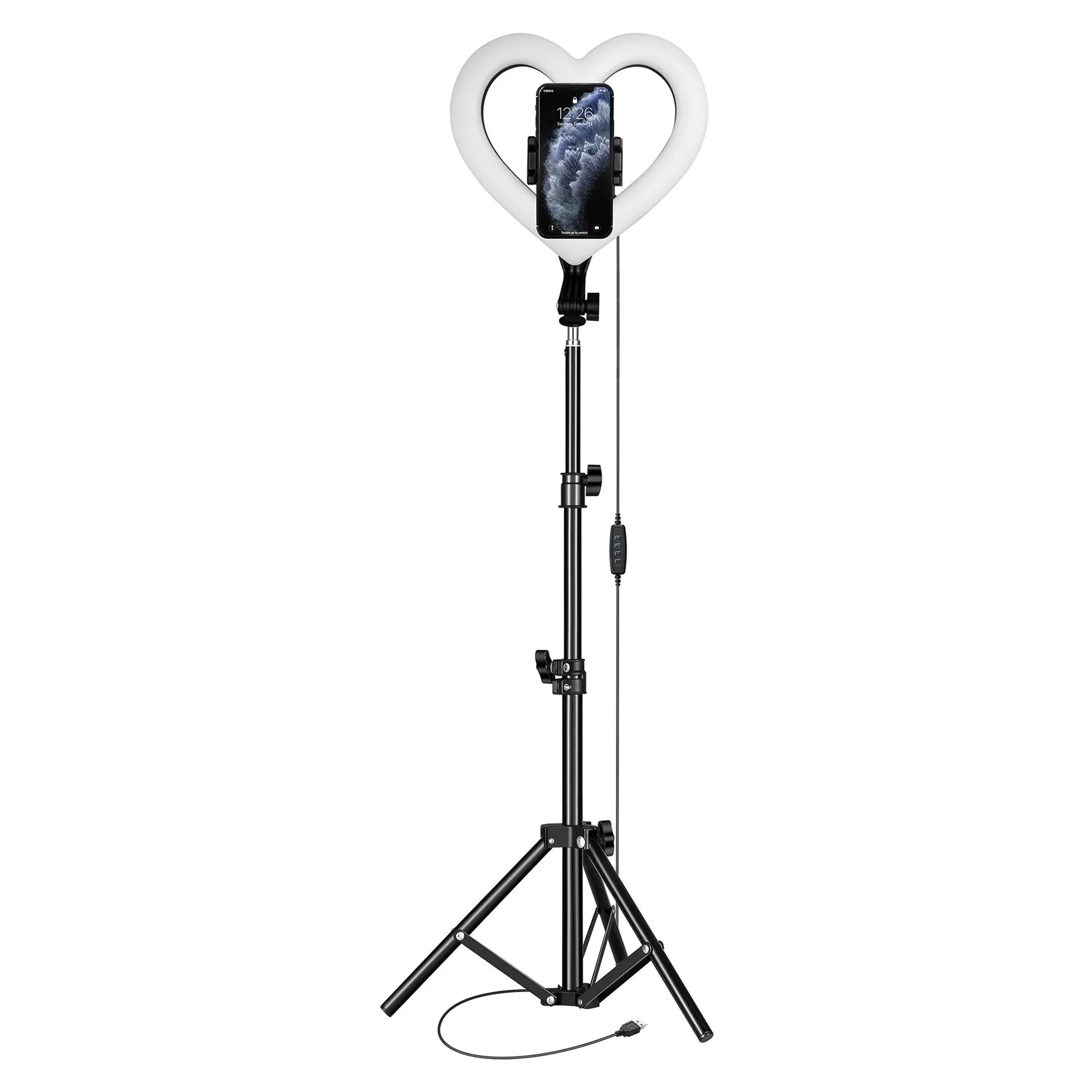 Supersonic 10" Heart-Shaped LED Ring Light with Tripod Supersonic